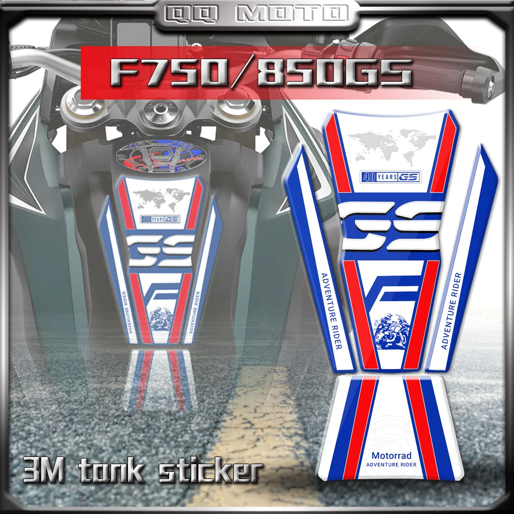 Motorfiets Sticker 3D Gel Tank Side Bescherming Sticker Kuip Sticker Brandstoftank Decal Voor BMW F750GS F750 Gs F 750 Gs (Color : 4