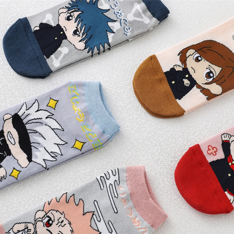 Anime Jujutsu Kaisen Sock Cosplay Itadori Yuji Kugisaki Nobara Gojo Satoru Sneaker Ankle Socks