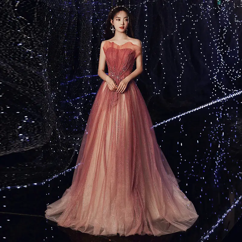 

Formal Evening Dress For Women 2024 wedding bride long banquet gown for debut 18 years old