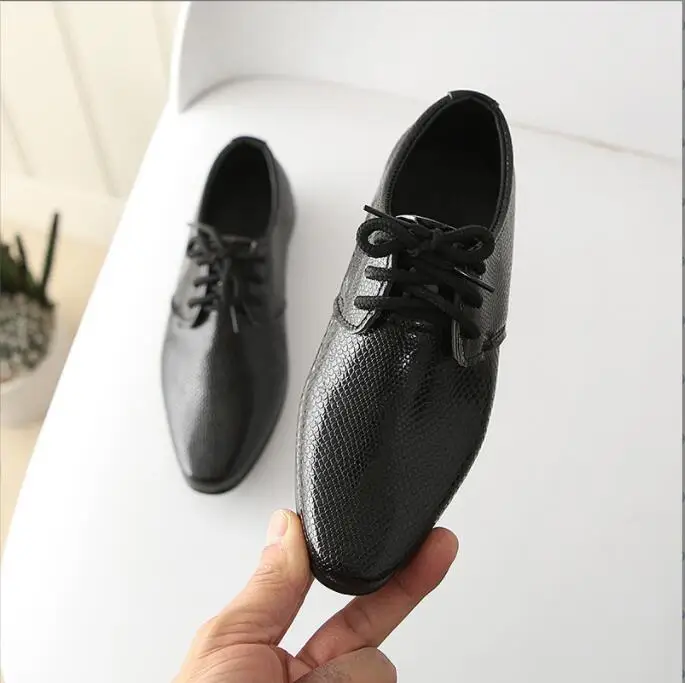 Boys Leather Shoes Kids Flats Lace-up Children's Wedding Shoes For Toddlers Boy & Big Boys Fashion Black performance shoes