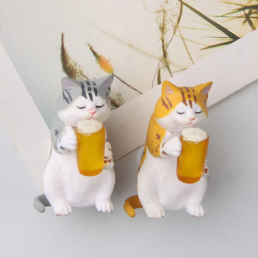 4 teile/satz Kawaii Mini Bier Katzen Kühlschrank Magnet Betrunkenen Katze  Puppe Figurine Nette Magneten für Kühlschrank Neue Jahr Wohnkultur zubehör  - AliExpress