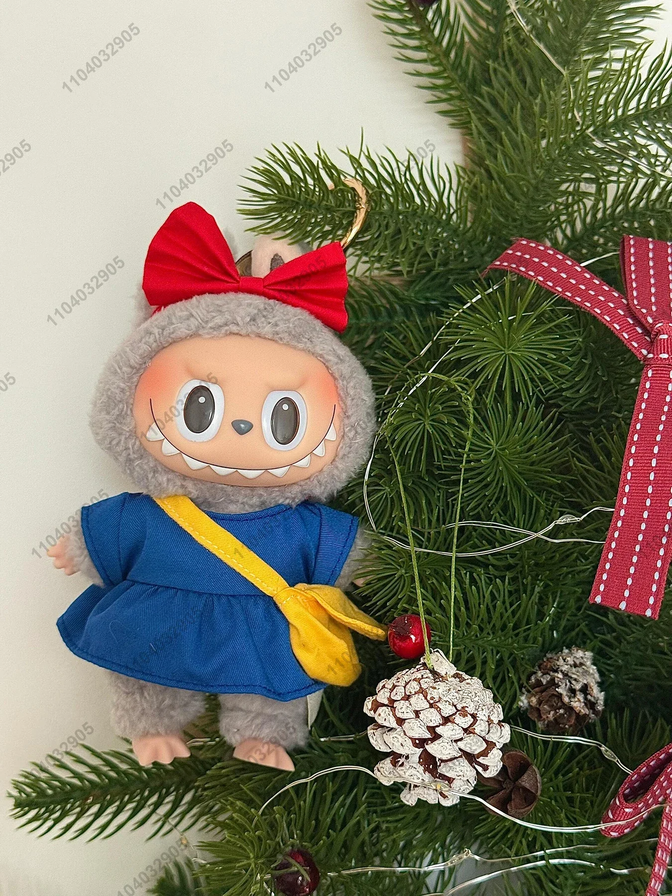 Labubu The Monster Kiki Costume Cartoon Clothes 1:1 Original Replica Vinyl Doll Action Figure Bag Charm Pendant Gift