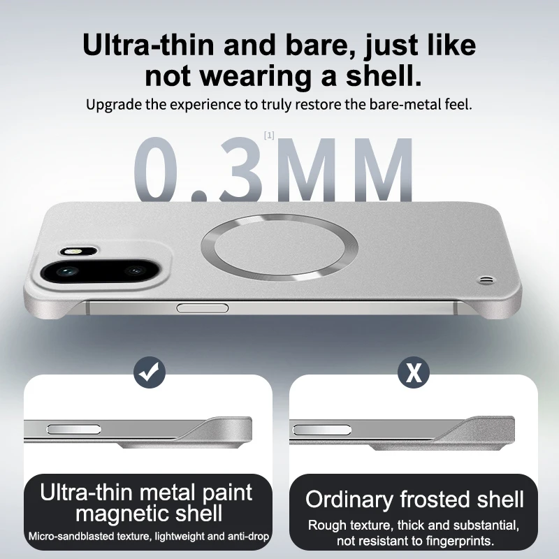 Ultra Thin Metallic Paint Magnetic Case - Frameless Cooling Hard PC Cover