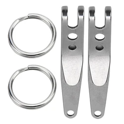 Outdoor Stainless Steel Key Holder with Keychain Clips, Set of 2 (Silver)