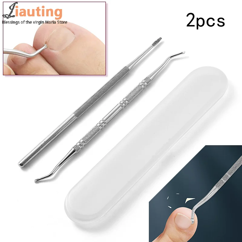 

2Pcs Double Ended Ingrown Toe Correction Files Stainless Steel Toe Nail File Care Manicure Pedicure Toenails Clean Foot Tools