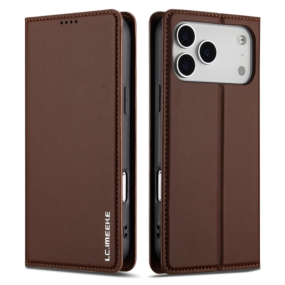 Leather Flip Wallet Phone Case with Cash and Card Pockets