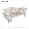 PINGGO 3FT Single Daybed with Storage USB Type-C Port Bookcase 90x190cm Wooden Platform Bed Frame White (No Mattress) 6 PINGGO 3FT Single Daybed with Storage USB Type-C Port Bookcase 90x190cm Wooden Platform Bed Frame White (No Mattress) 6