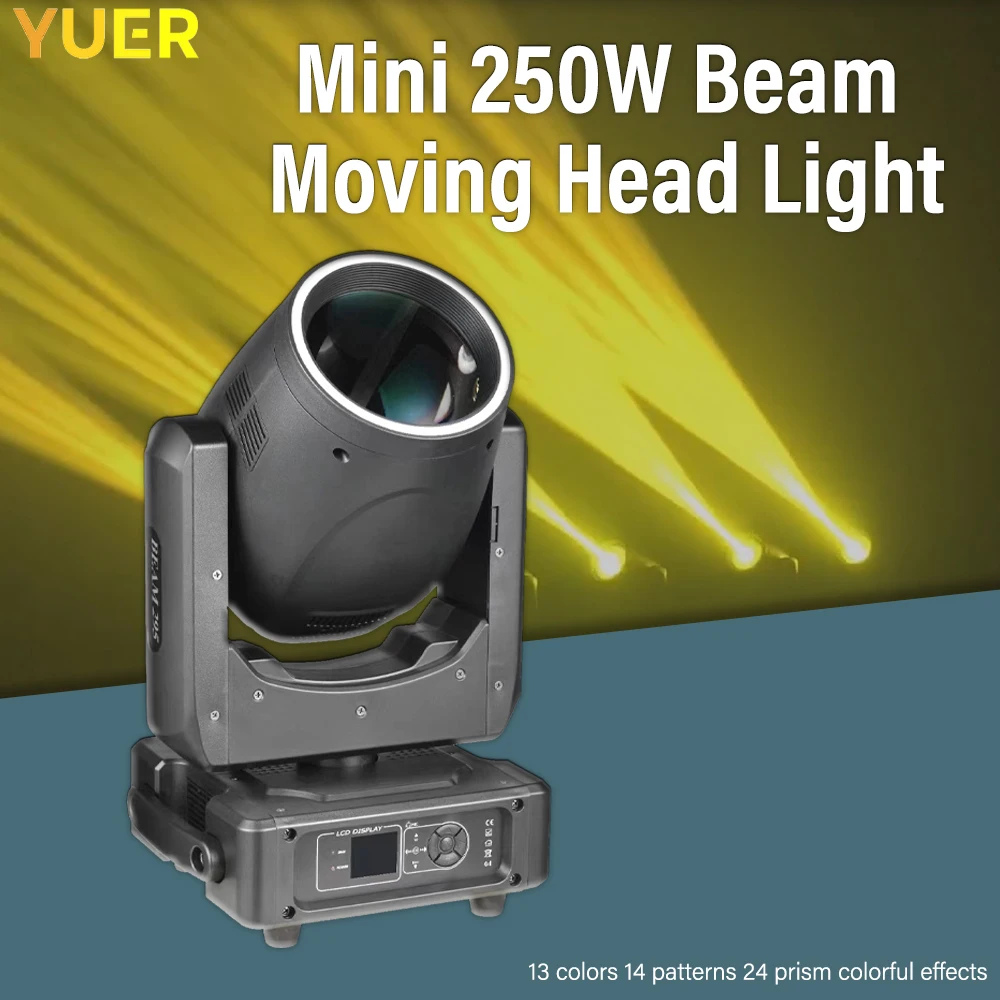 

Moving Head Light 295W Beam with ring Strobe 13 Colors 24 Prism DMX Stage Lighting Effect Light Disco DJ Bar Club Party