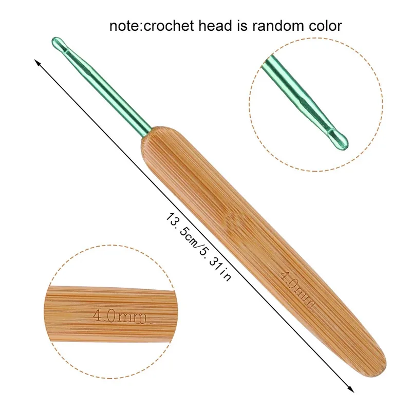 대나무 코바늘 세트 레이스 코바늘 2.0mm 6.0mm 뜨개질 바늘 손잡이 직조 실 바느질 도구 코바늘 세트