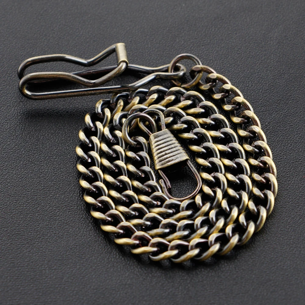 Brown Pocket Watch Chain 37.5cm All Stainless Steel Chain Vintage Antique Necklace Men's Women Accessories