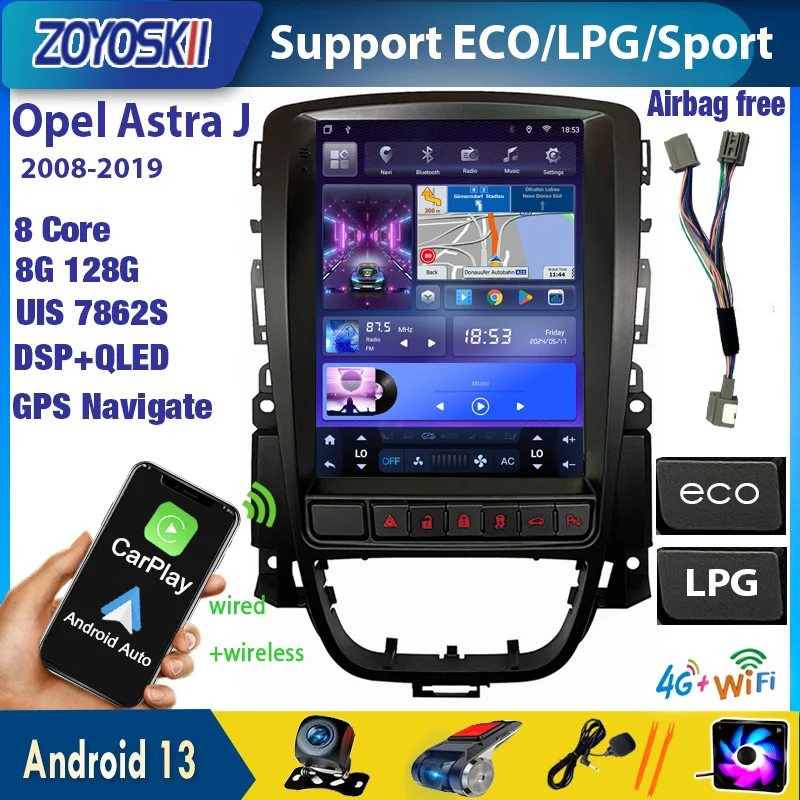 Android 13 9,7 8 Core Touchscreen Autoradio für Opel Astra J/Vauxhall