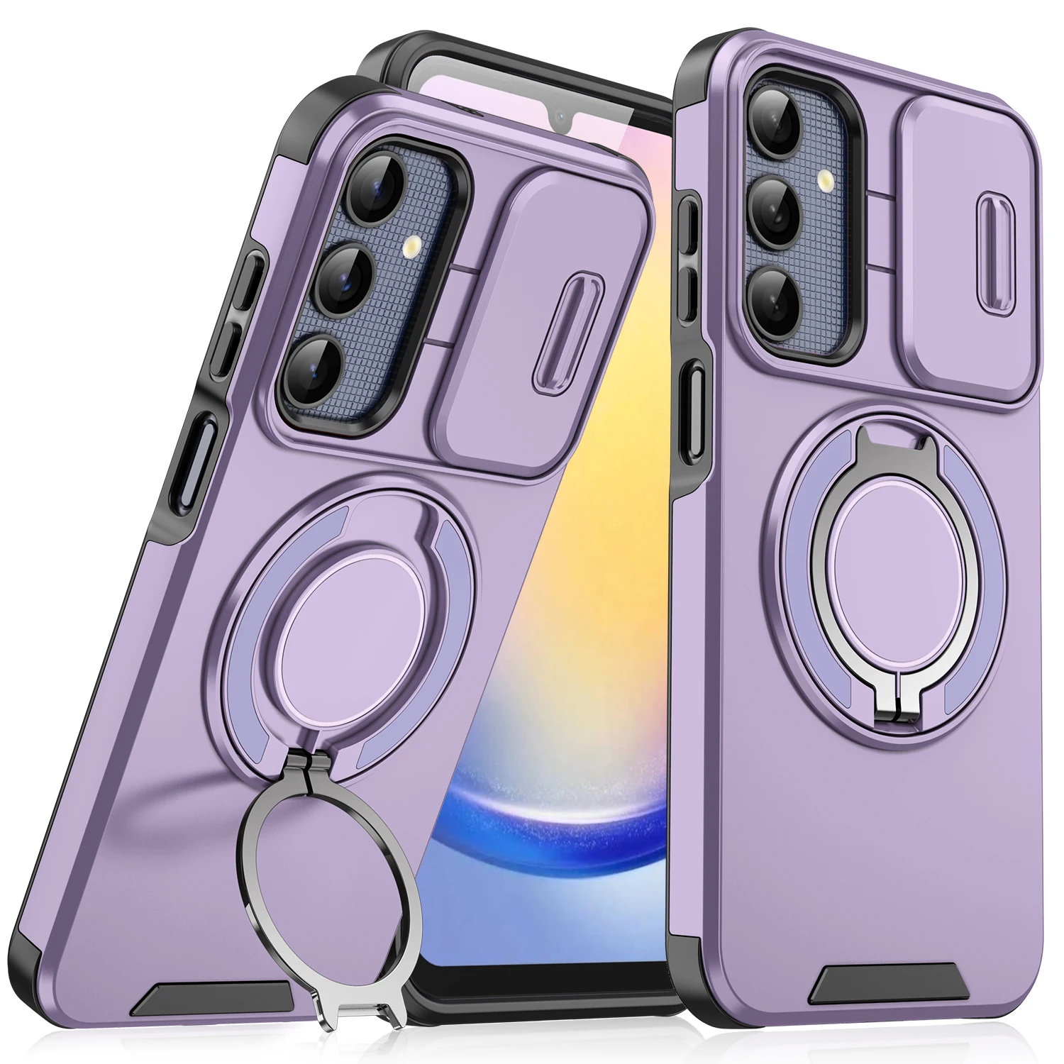 Rugged Armor Magnetic Bracket Slide Camera Protection Phone Case