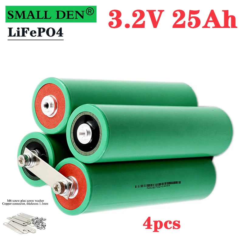 

4pcs brand new 3.2V 25Ah Lifepo4 battery 10C continuous discharge battery diy 12v 24v electric vehicle scooter tricycle solar