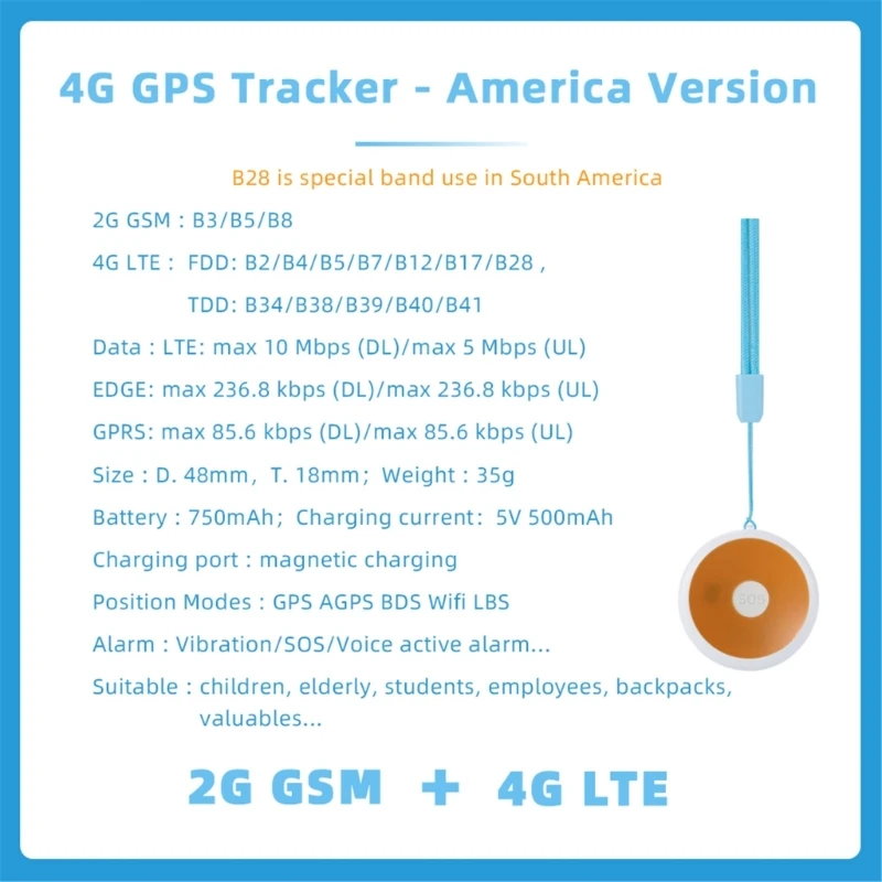 KX4B Small Trackers for Kids, Elderly Locator Device for America Accurate Positioning Elderly Finder Use with Phones