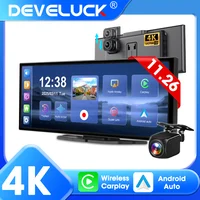 Develuck nouveau 11.26 pouces 4K DVR sans fil CarPlay et Android Auto Portable Dash Cam écran de voiture enregistreur vidéo 5G WIFI Navigation 1