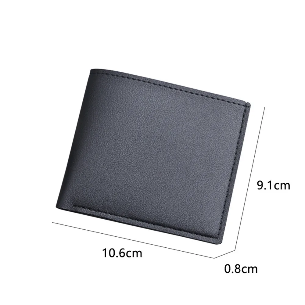 Fashion Men Short PU Leather Wallet Simple Solid Color Thin Male Credit Card Holder Small Money Purses Business Foldable Wallet 6