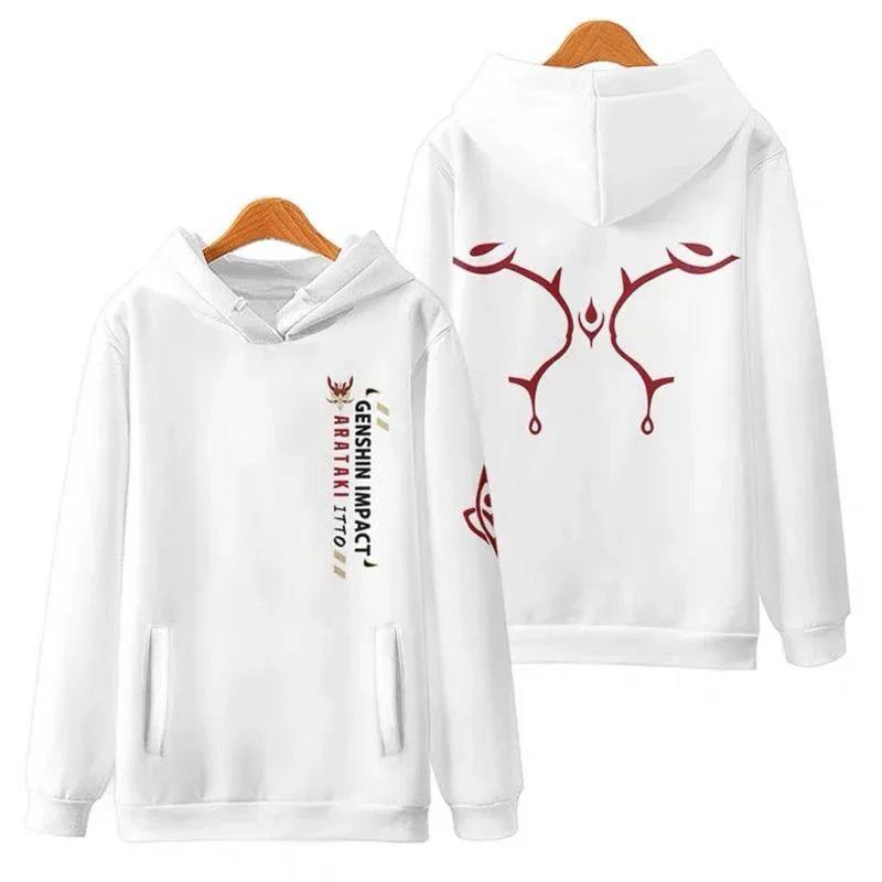 Genshin impact arataki itto anime game 3d hoodies sweaters cosplay male female hooded sport tops long sleeve hooded pullover 4xl
