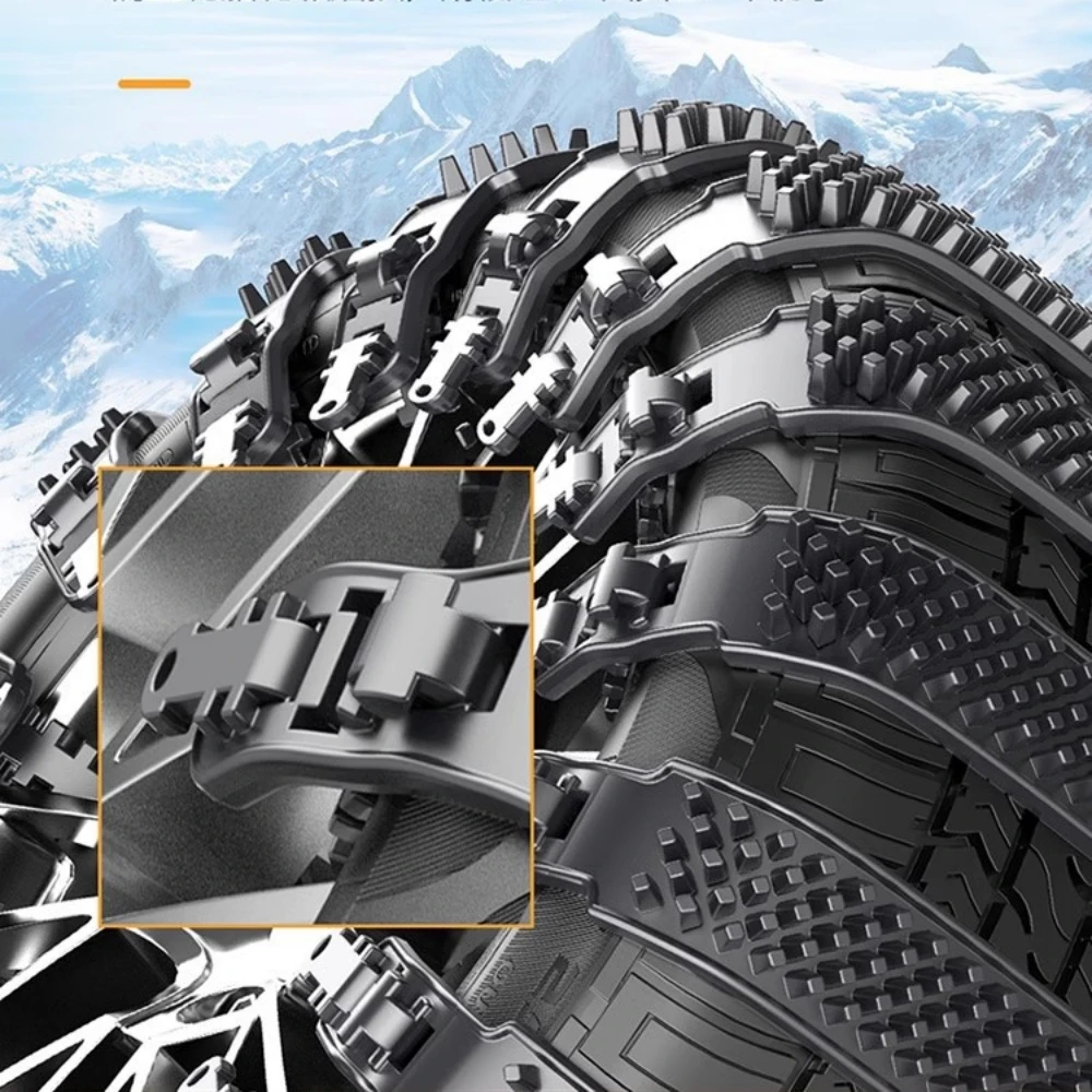 1Pcs Winter Car Snow Chain Widen Thicken Car Tire Crawler Type Anti-skid Chain Winter Wheel Tyre Anti-Slip Ties Emergency Tools