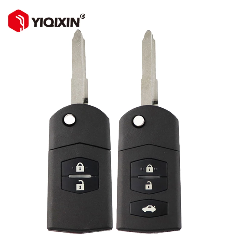 

YIQIXIN 2/3 Buttons Remote Key Shell Case Folding Flip With Uncut Blade For Mazda 3 5 6 Car Key Fob