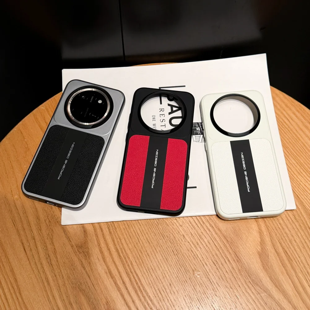 Luxurious Sports Car Design Leather Case with Raised Camera Protective Cover