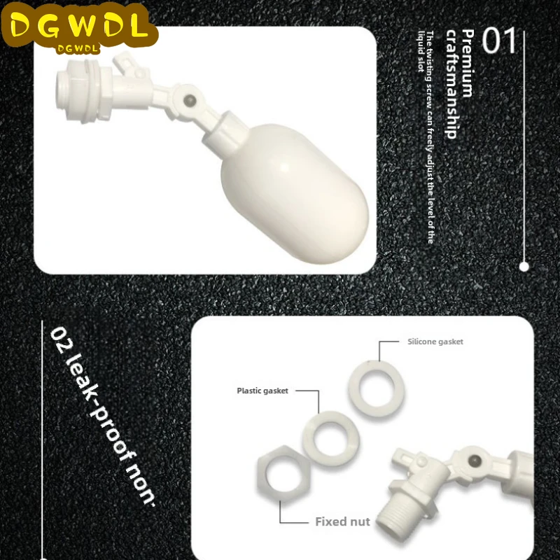 10PC 3/8" Adjustable Mini Plastic Float Valve Ball Aquarium Control Safety Check Switch for Water Tower Tank NEW
