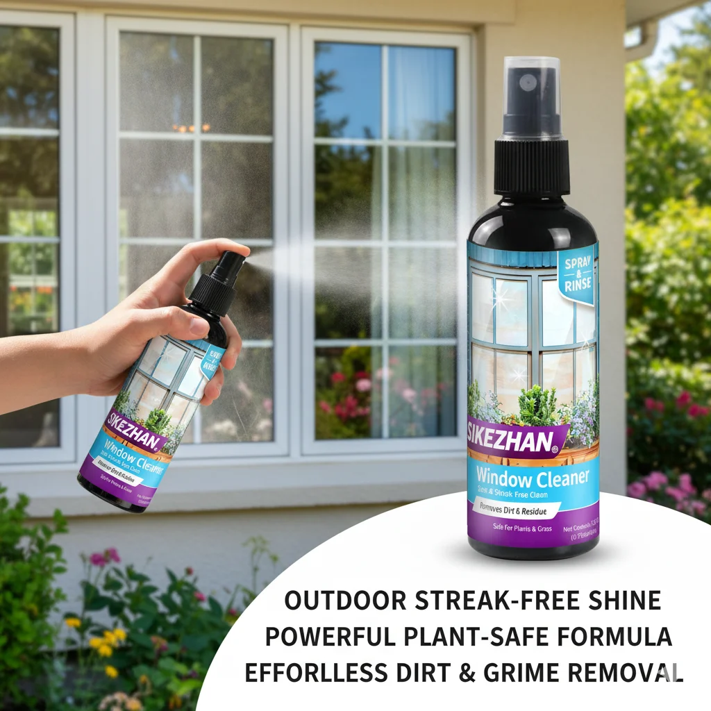 Professional Outdoor Window Cleaner Spray - Streak-Free Glass Cleaning Solution for Home Office Garden Patio Surfaces