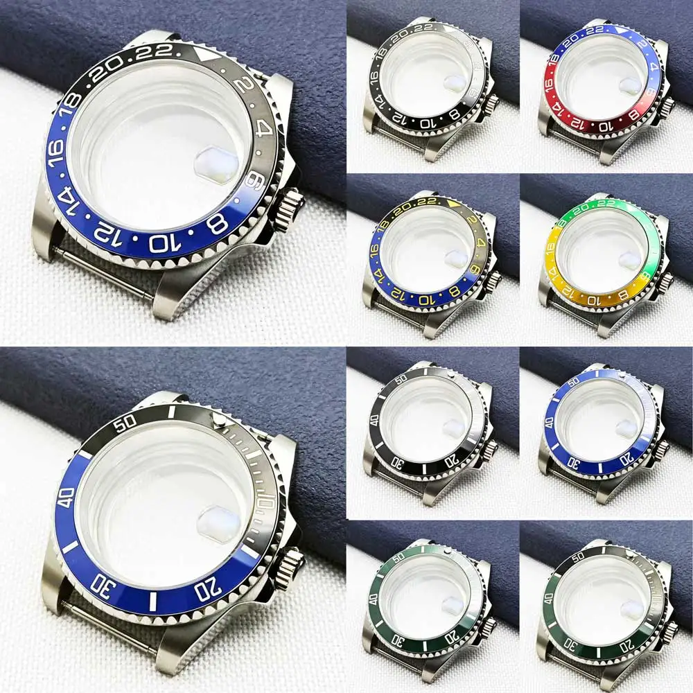 NH4R34 35 36 38 movement stainless steel 40mm Water Ghost Greenwich case GMT time 120 clicks transparent glass bottom case