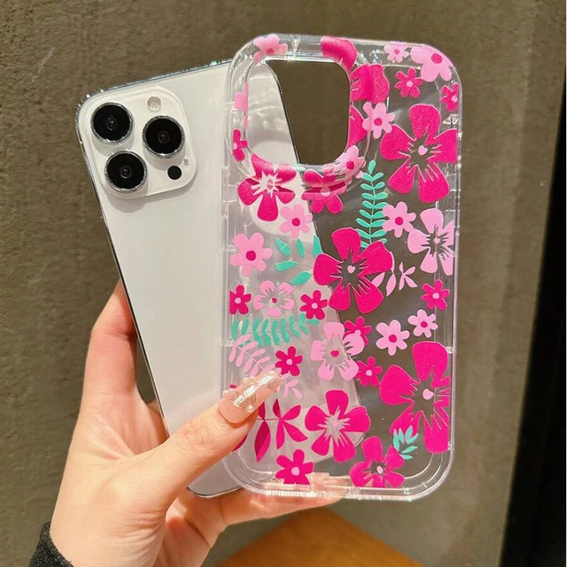 Flower Summer Pink Floral Phone Case For iPhone 13 11 12 14 15 16 Pro Max 16E XR X XS 7 8 Plus SE2 Shockproof Transparent Cover - Image 3