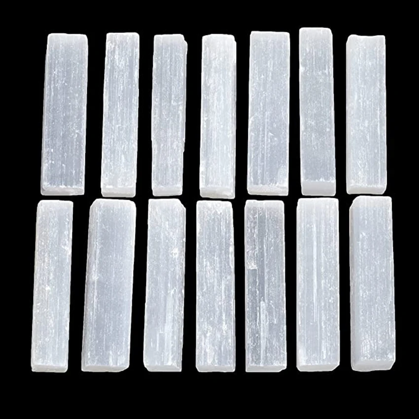 XSM Selenite Sticks Wands Bulk (10 pcs) Approx1.5-2 inch L X .25-.5