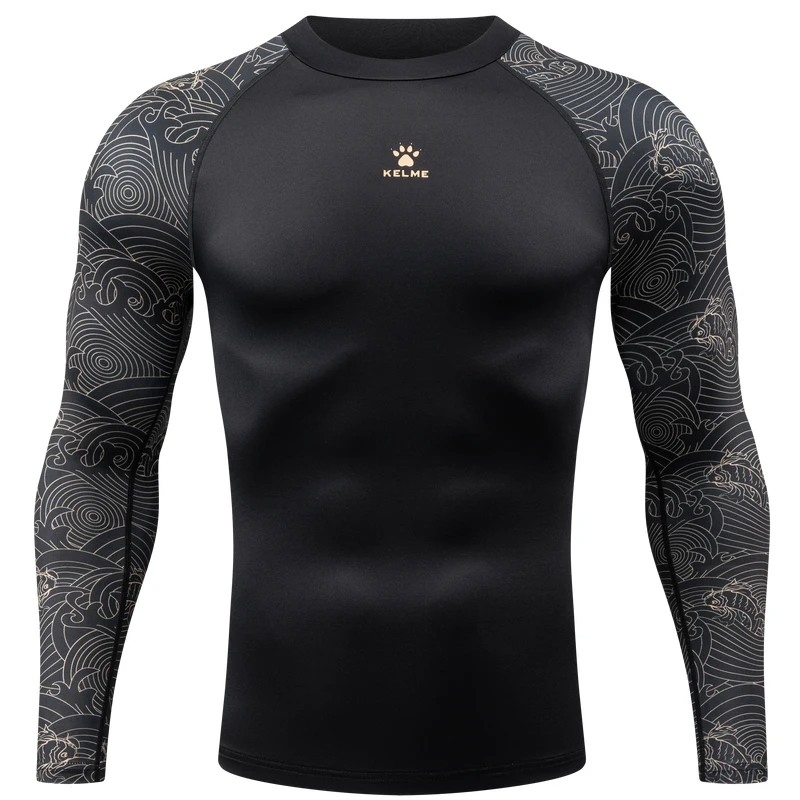 Kelme Goalkeeper Clothes The Year Of The Loong Series Tights Men's Long Sleeve Sports Running Retro Trend Fitness Clothing men running tops