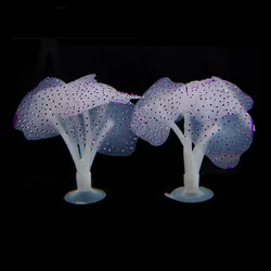Vibrant Anemone-Inspired Artificial Aquarium Plant Decor - 1PC (PURPLE)