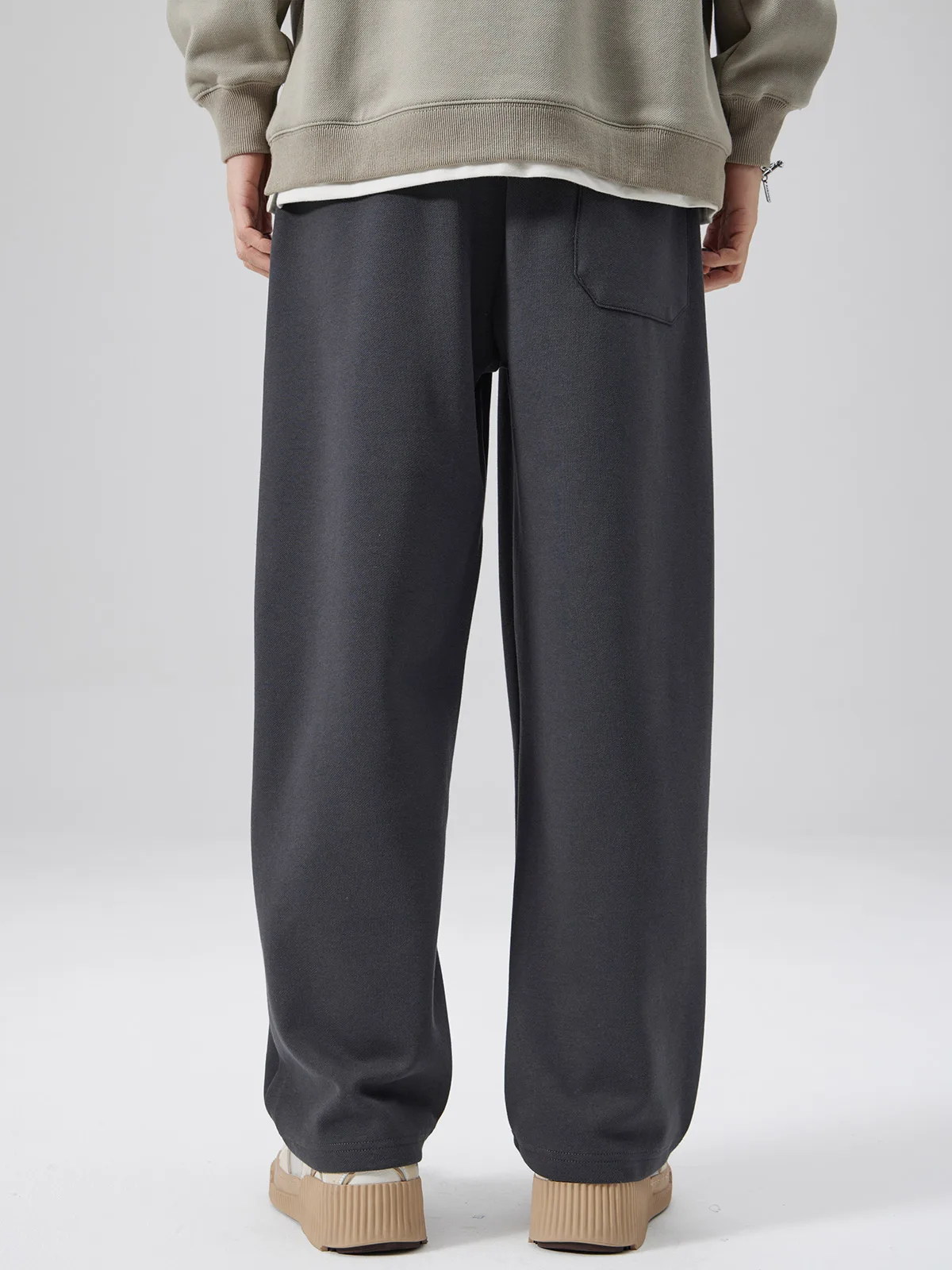 DUKEEN Pique Fabrics pantaloni della tuta per uomo pantaloni larghi causali a gamba dritta autunno e inverno tinta unita pantaloni sportivi in pile 5