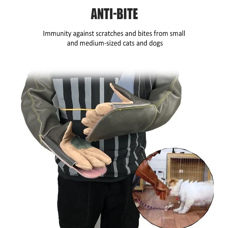 Dog Training Thick Anti-bite Gloves Durable Anti-cat Scratches Puncture Resistant Pet Handling Gloves Pet Grooming Supplies