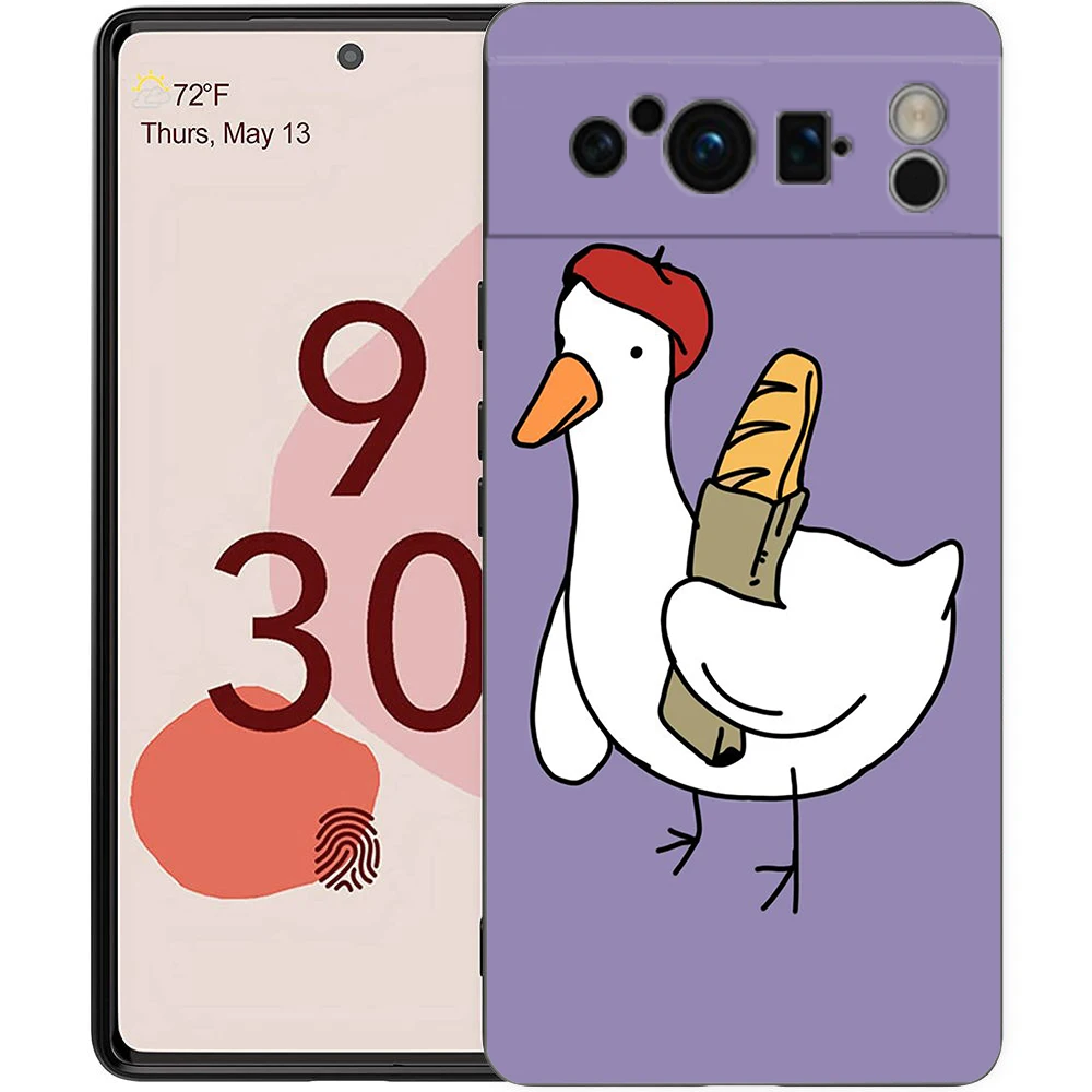 Adorable Goose and Duck-Themed Shockproof Silicone Phone Case Cover