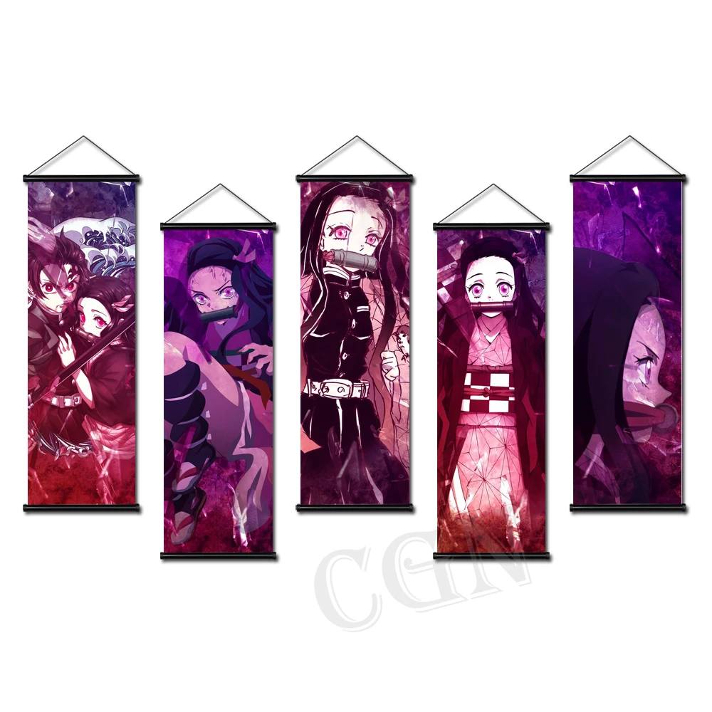 

Wall Art Posters Demon Slayer Canvas Paintings Modular Kimetsu No Yaiba Picture Hanging Prints Home Cuadros Decorative Scrolls