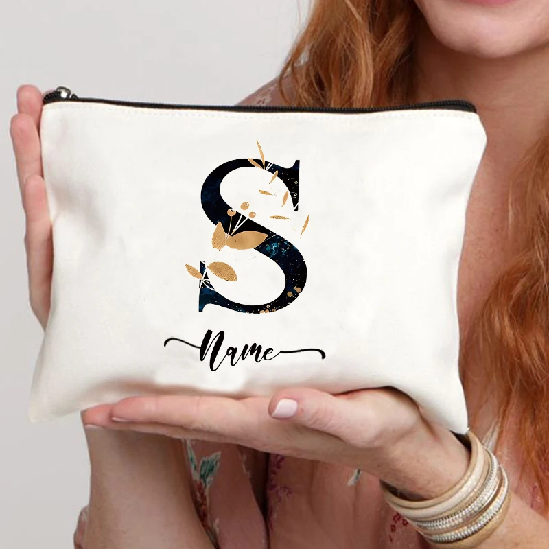 Custom Name Minimalist Makeup Bag - Personalized Gift