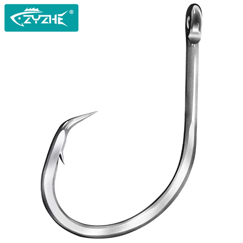 ZYZHE Hochsee-Angelhaken 6~10 Stück/Beutel Hochkarbon-Stahl Tiefsee-Angelhaken Boot-Angelhaken Tackle Thunfisch-Haken