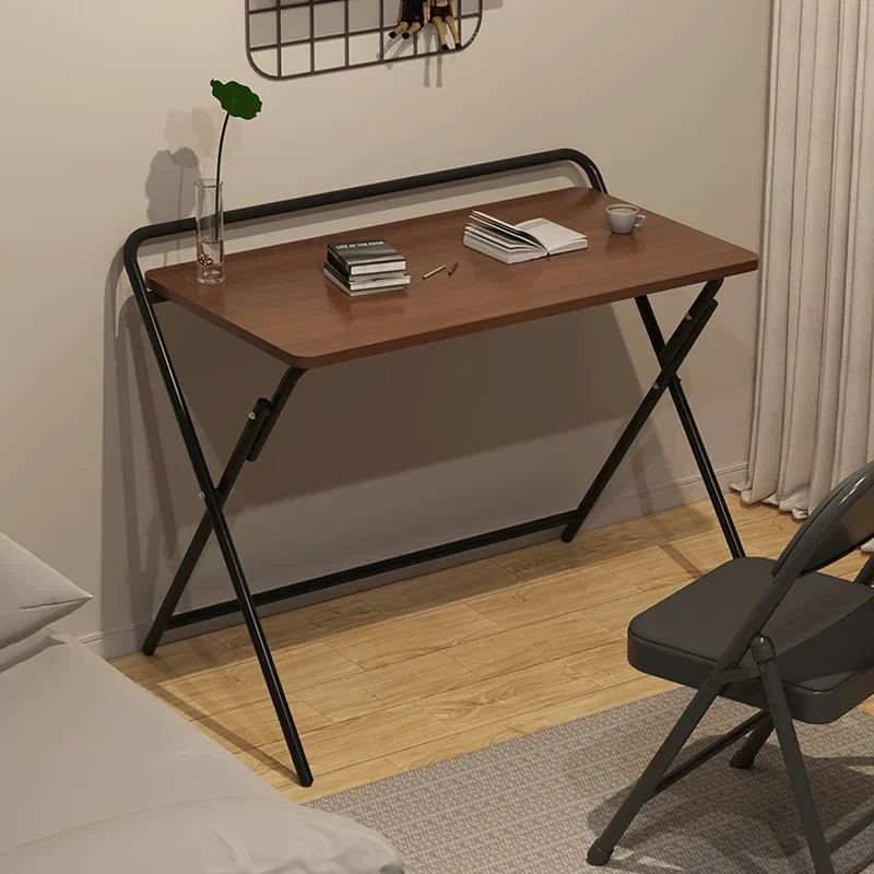 Metal Desk Foldable Computer Desk Student Home Small Apartment Bedside Table School Dormitory Small Table Simple Study