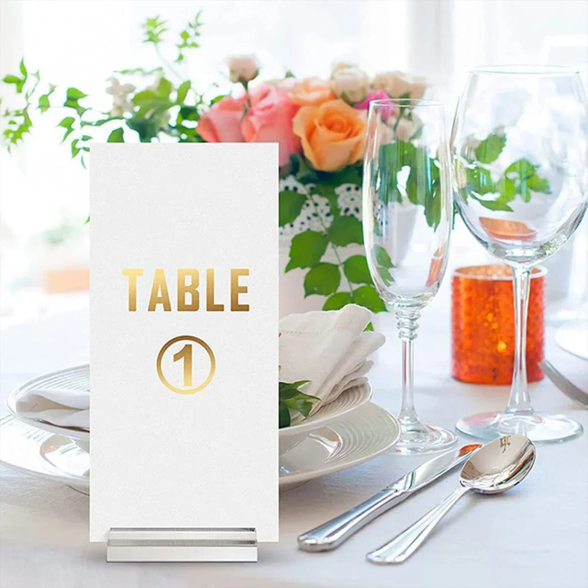 25/50Pcs Acrylic Place Card Display Stand Holders Desktop Clear Card Sign Holder for Wedding Party Photos Office Menu Meeting place card holders acrylic sign holders