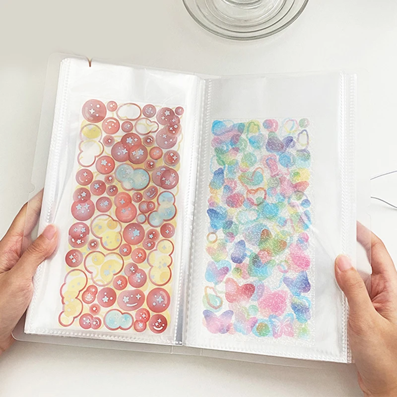 

Simple Transparent PVC Sticker Storage Book Classic Beautiful Manual Account Material Sticker Collection Book School Supplies
