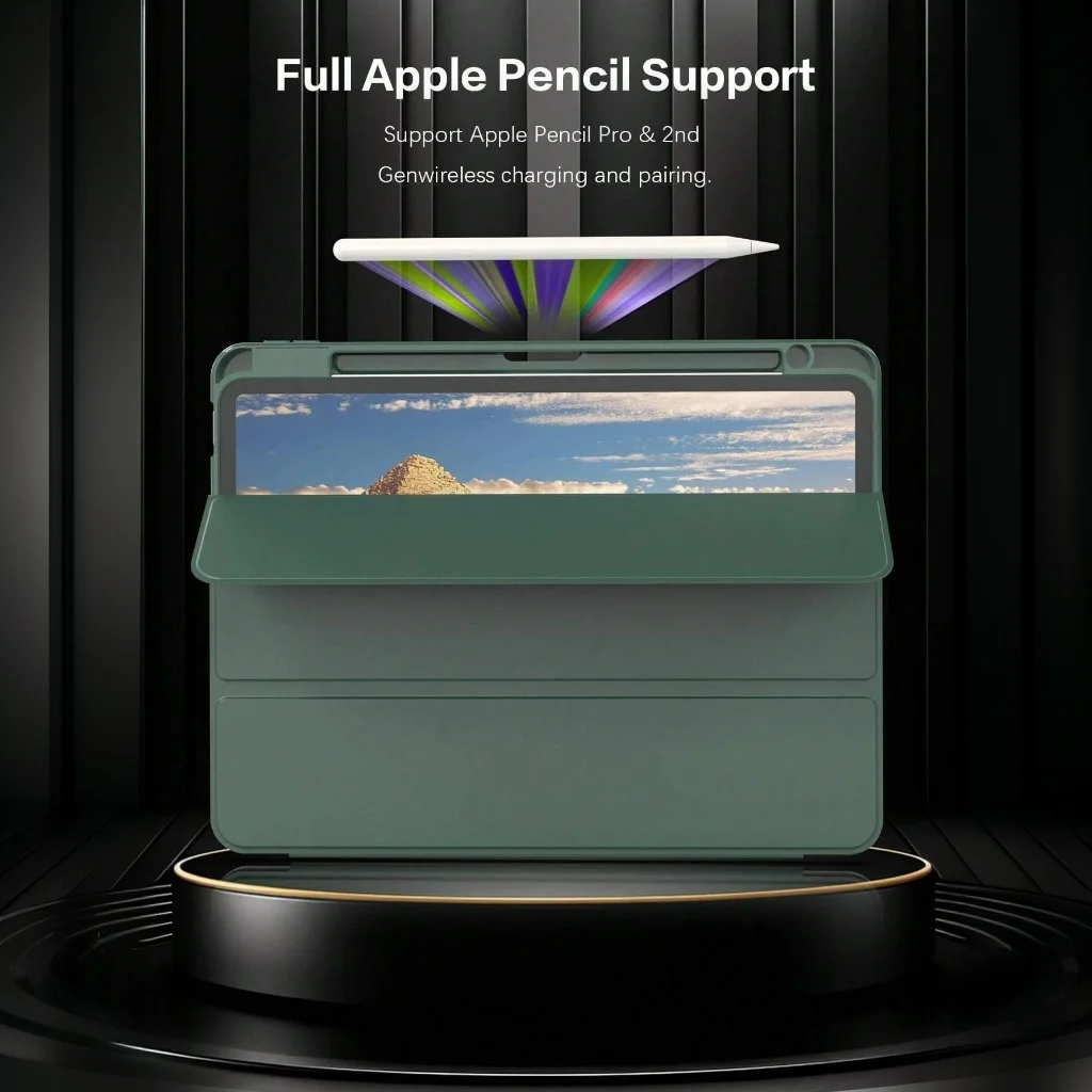 Magnetic Flip Smart Cover Pencil Case with Soft Silicone Back