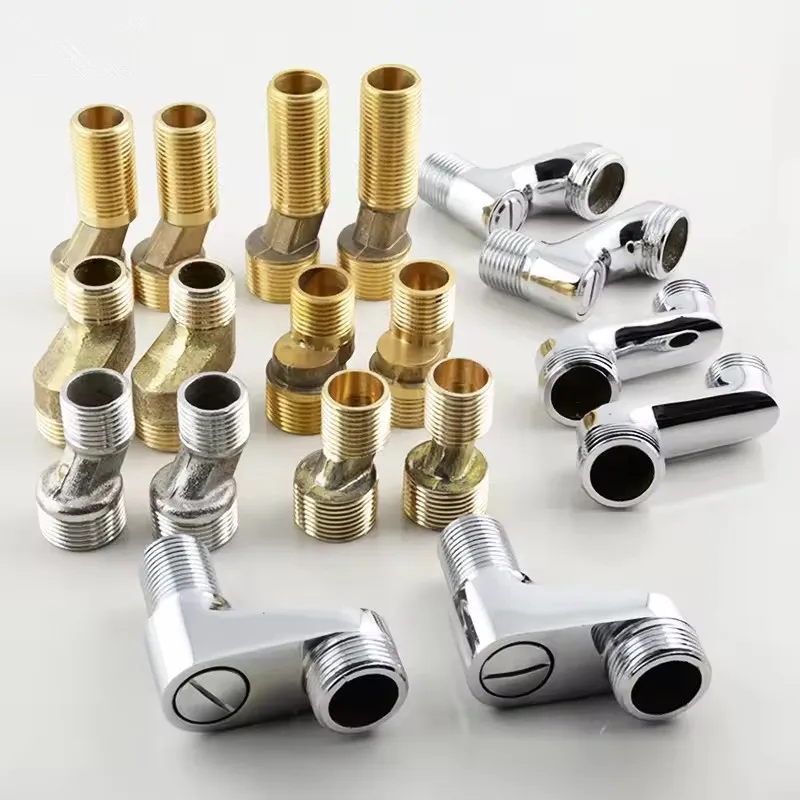 อะแดปเตอร์ปรับได้ห้องน้ําก๊อกน้ําเปลี่ยนชิ้นส่วนทองเหลืองติดผนังความกว้างเปลี่ยนมุมวาล์วอุปกรณ์เสริม 1