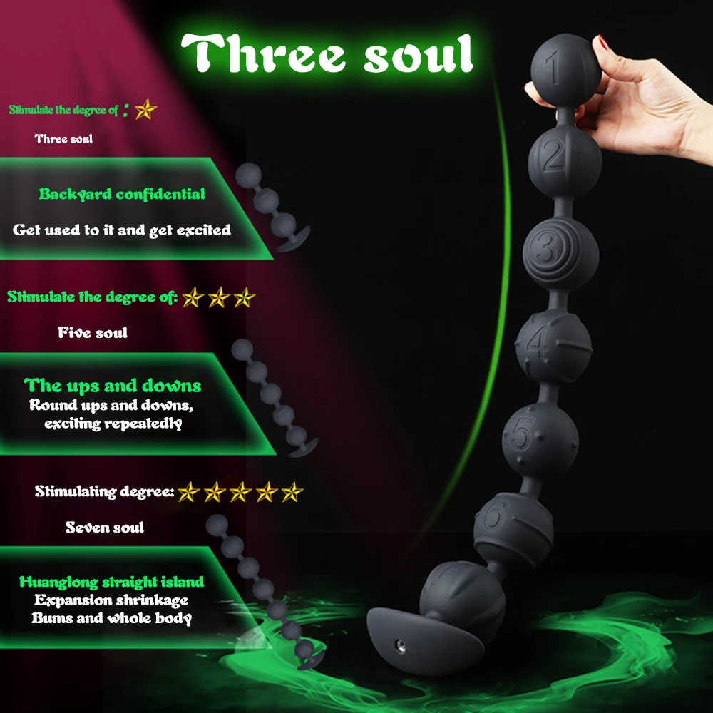 Dilatatore a sfera in silicone morbido anale per donne Coda di volpe Perline ano super lunghe Coda anale Gioco di ruolo Plug anale Mas_voghion.com