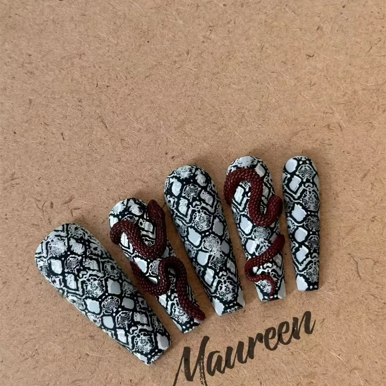 1Pc Snake  New Year Rose Snake  3D Acrylic Mold Nail Art Decorations  DIY Silicone Nail Art Templates Nail  Mold 2