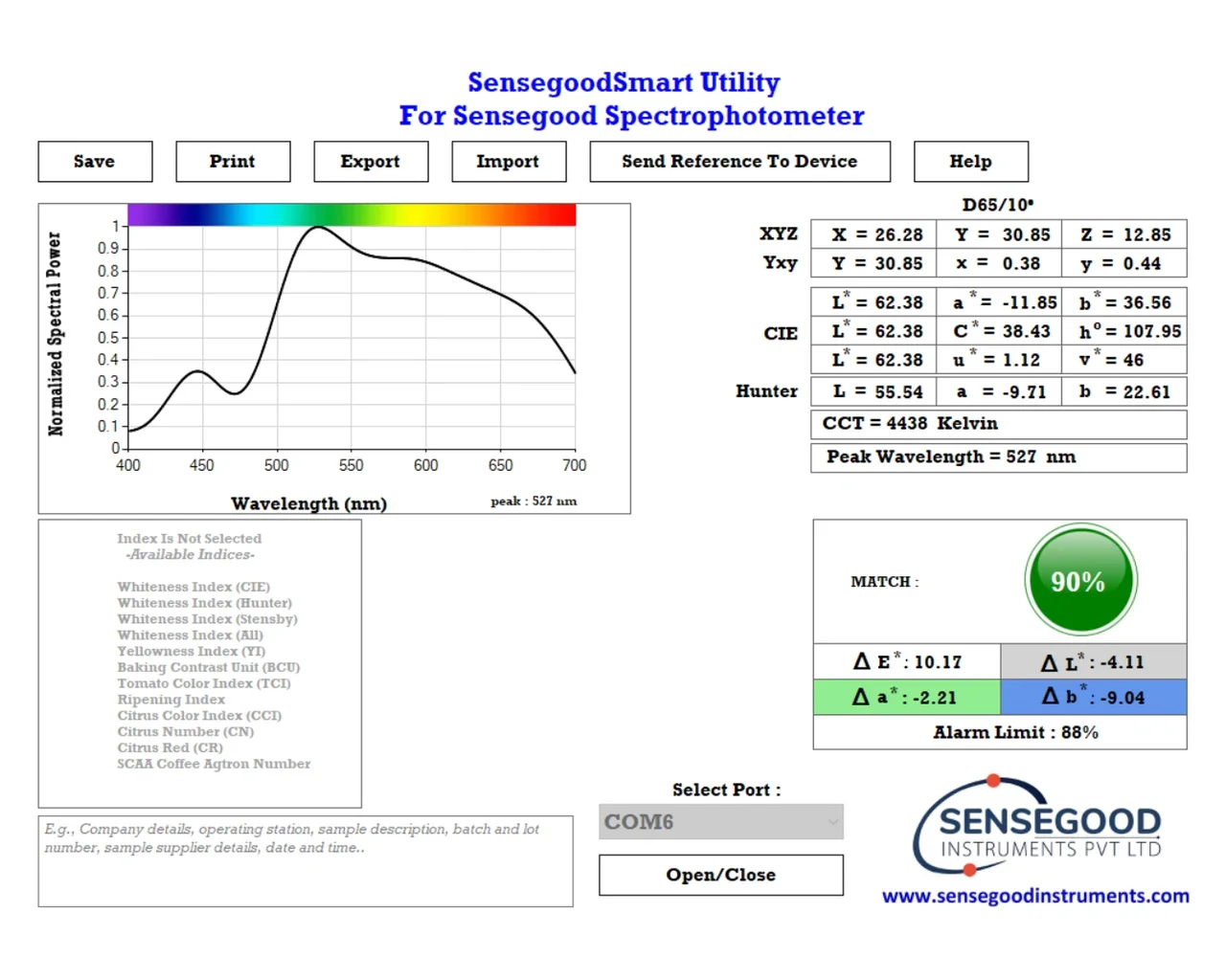 Color Measurement System - Colorimeter Spectrophotometer Instrument With Computer Interface Software - Control Color Consistency 5