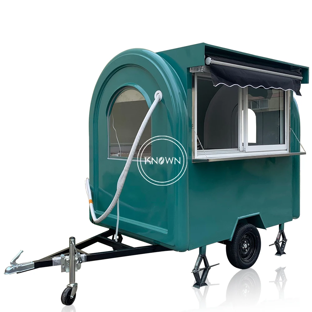 7.2Ft Sliding Window Food Truck Trailer Fully Equipped Us Standards Gelato Display Freezer Juice Ice Cream Cart with Awning hot sell ice cream cart trailer mobile food truck italian gelato cart freezer