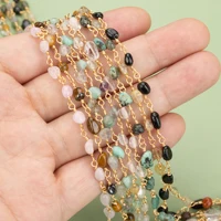 YEGUI C324, chaîne, sans nickel, plaqué or 18 carats, cuivre, pierre naturelle, fait à la main, collier de bracelet à bricoler soi-même, fabrication de bijoux, 1 m/lot 2