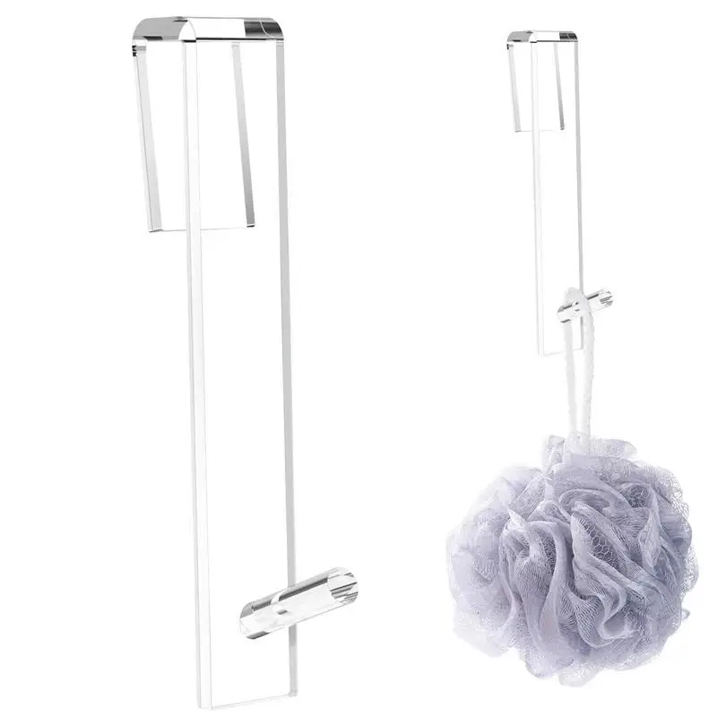 

Acrylic Bathroom Over Glass Door Shower Towel Rack Shower Door Hooks Punch-Free Bathroom Bathrobe Hanger Transparent Towel Hook
