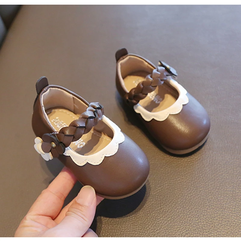 11-15cm New Born Baby Girls First Walkers Cute Ruffle Flower Toddler Girl Dress Shoes For Birthday Party Wedding Soft Kids Shoes