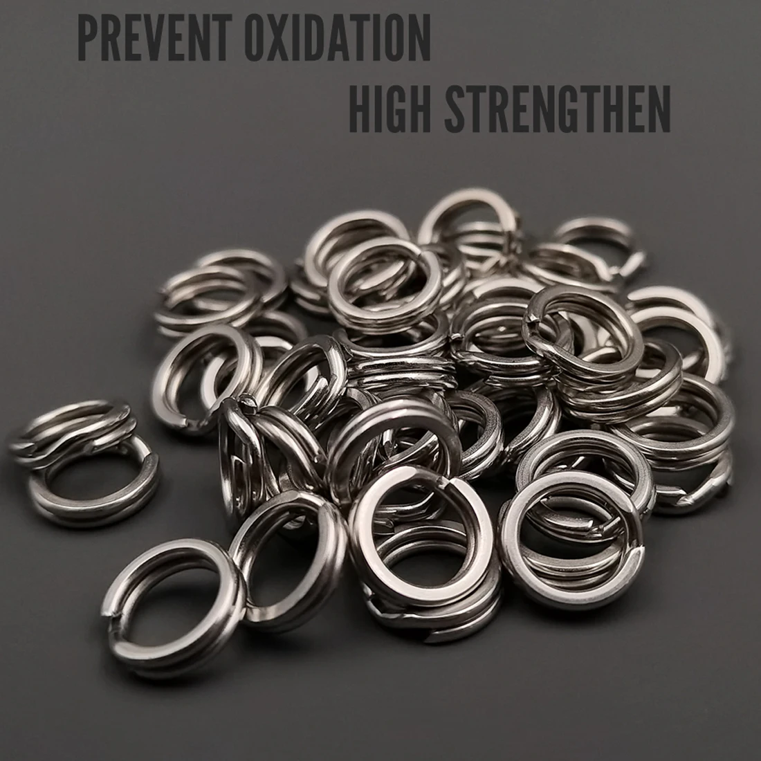 FishTrip Fishing Split Rings 30~200Pack Stainless Steel Heavy Duty Saltwater Lure Hook Fishing Connector Terminal Tackle 6